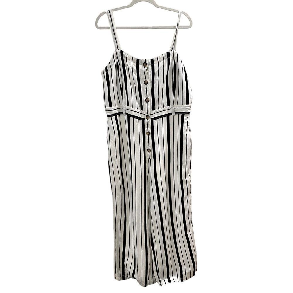 Ann Taylor Loft White & Black Jumpsuit -size 14 (EUC)